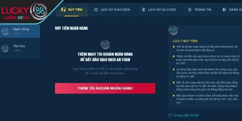 Liên kết ngân hàng để rút được tiền